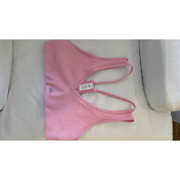 Alo Yoga Alo pink ribbed sports bra size medium - Picture 2 of 6